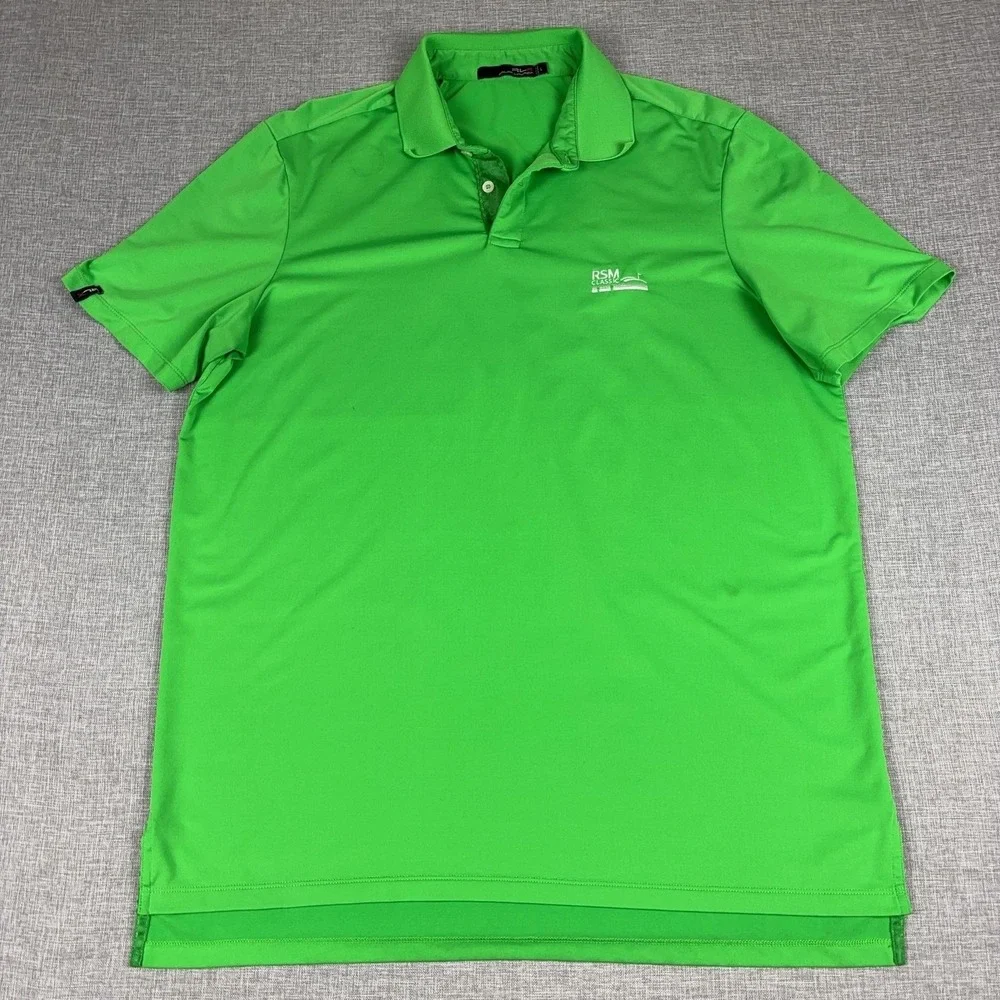RLX Ralph Lauren Polo Shirt Mens L Green RSM Classic Golf Jersey Short Sleeve